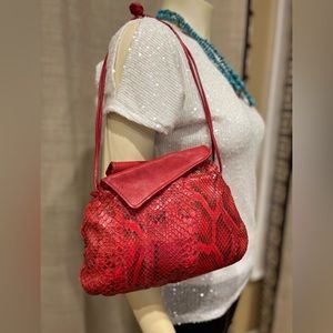 Carlos Falchi Genuine Snakeskin Shoulder Bag